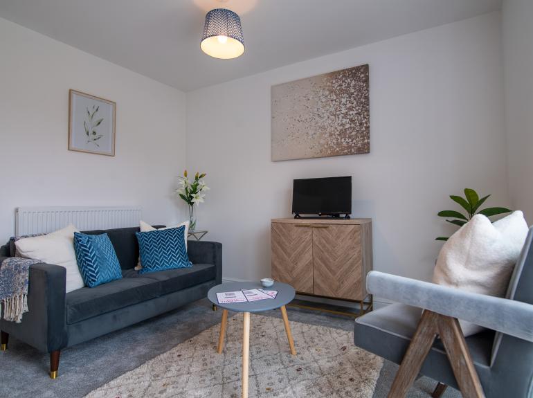 Living area i the show home at The Maltings, Beeston