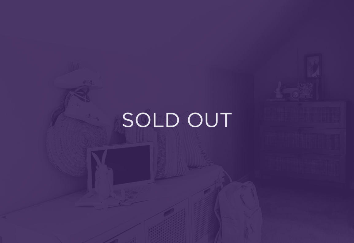 an image of a sideboard decoration with a purple overlay and text that says sold out