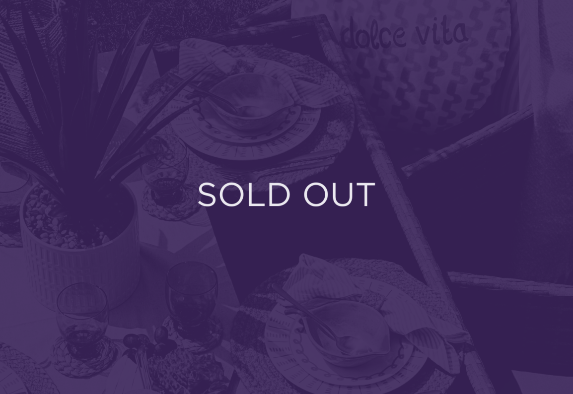 An image of some plants, with a purple overlay and text that says sold out