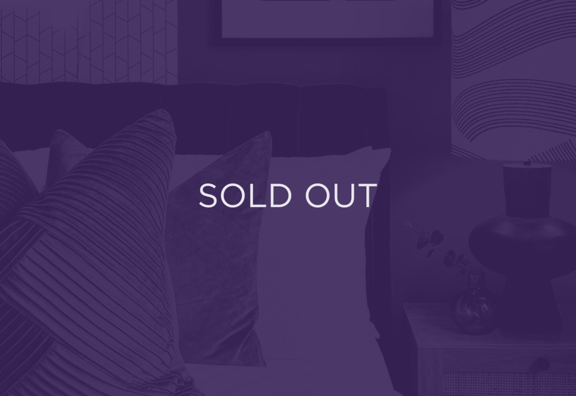 an image of cushions, with purple overlay and text that says sold out