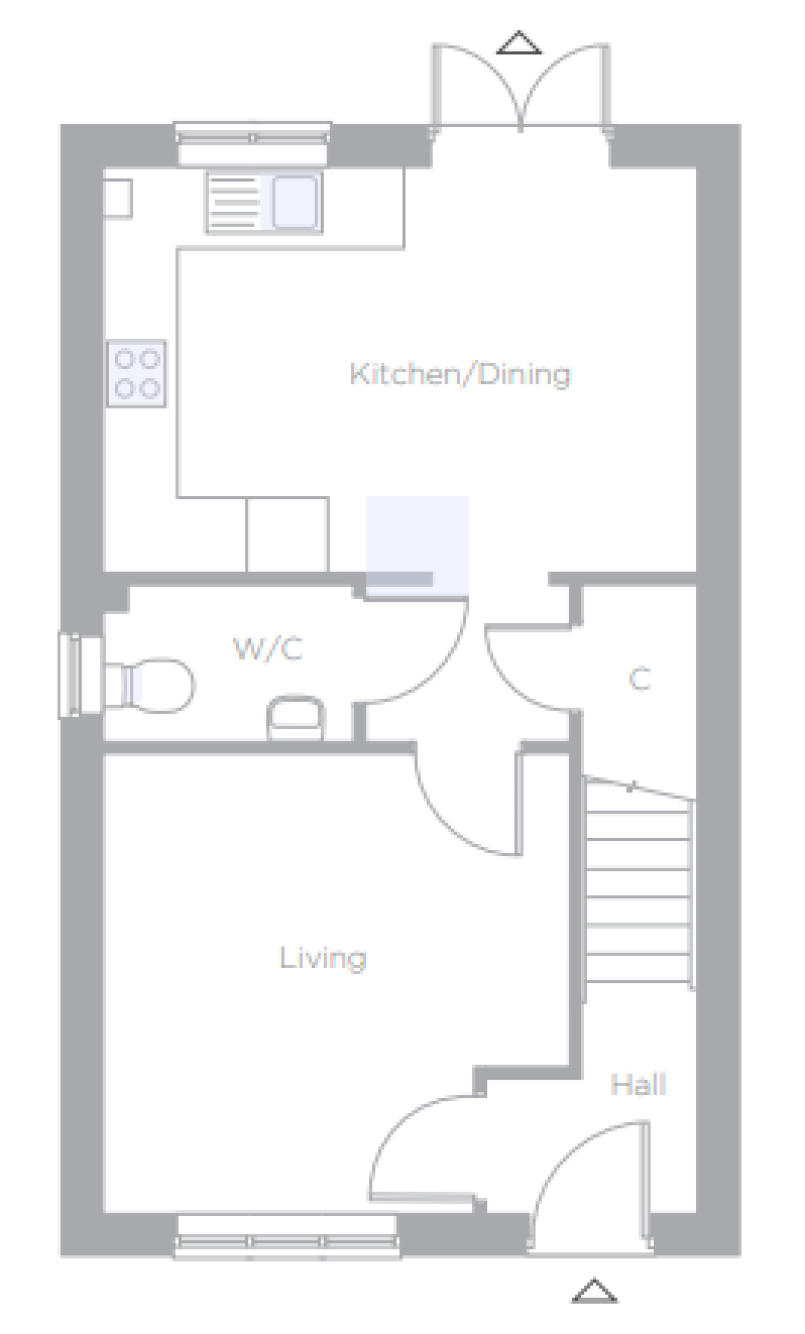 Ground Floor Plan of The Holly at Cotterstock Meadows