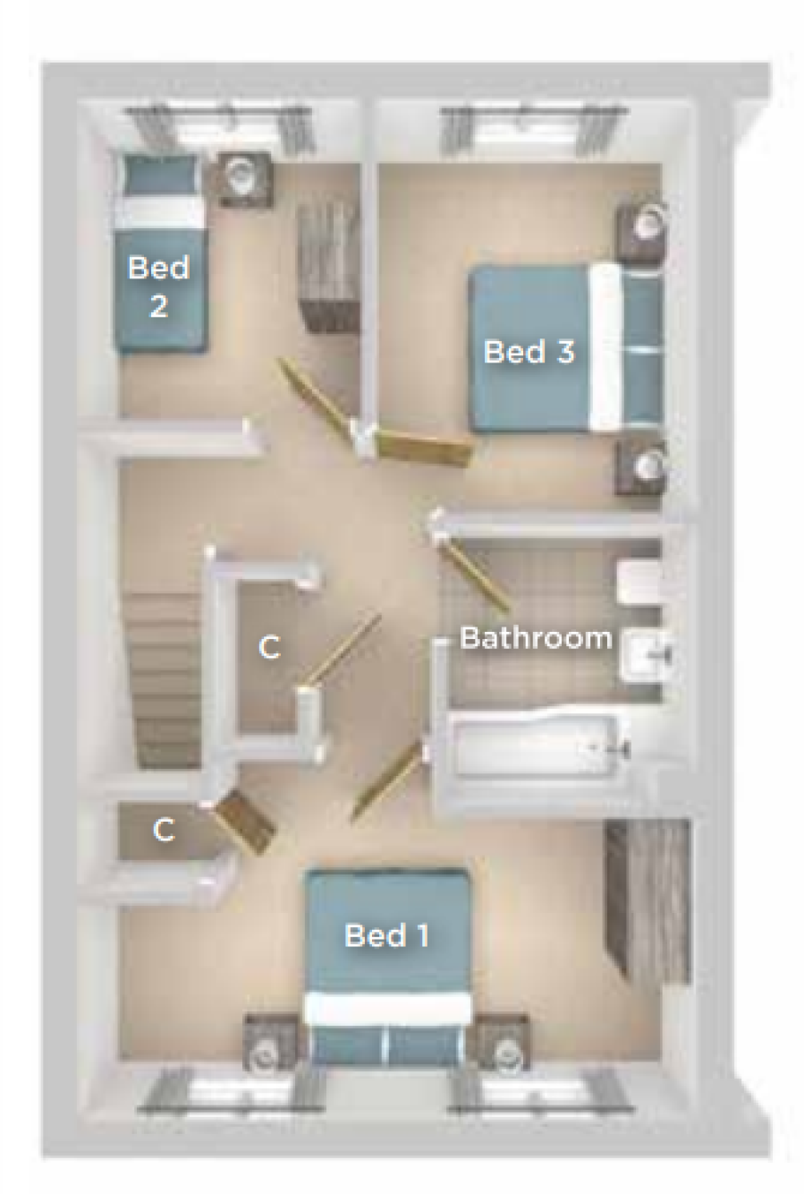 First floor plan of The Netherton at Bull Street, Dudley