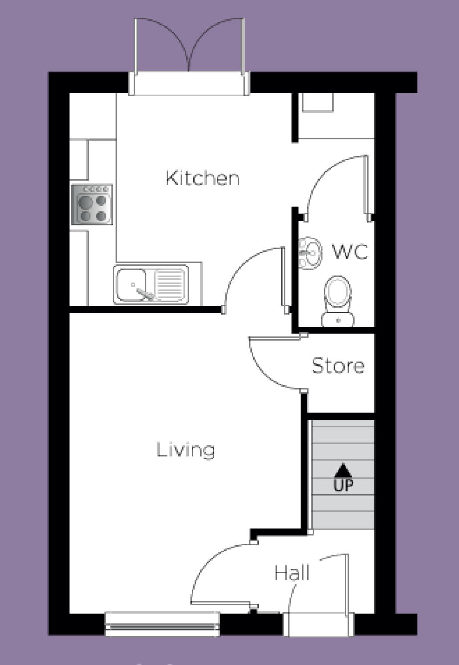 Ground floor plan of The Drake house type at Holmer House Farm