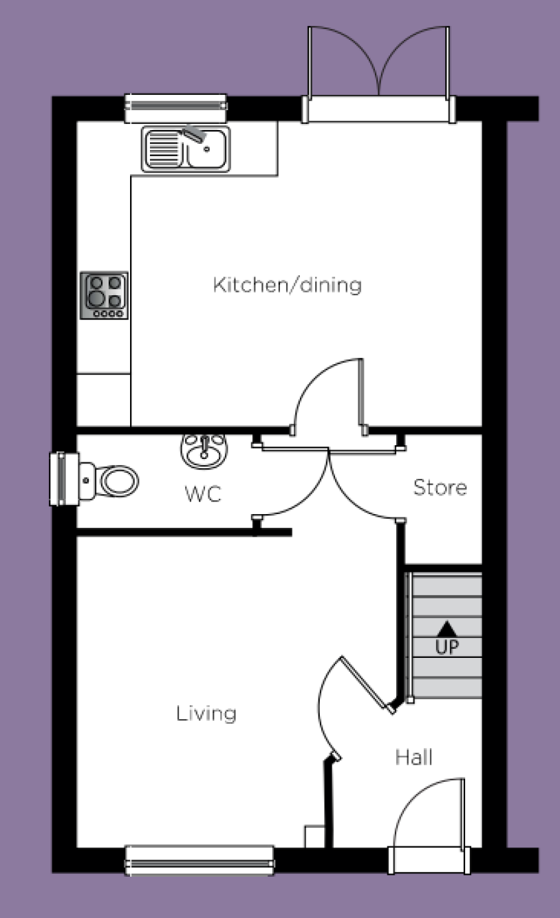 Ground floor plan of The Worcester at The Maltings, Beeston