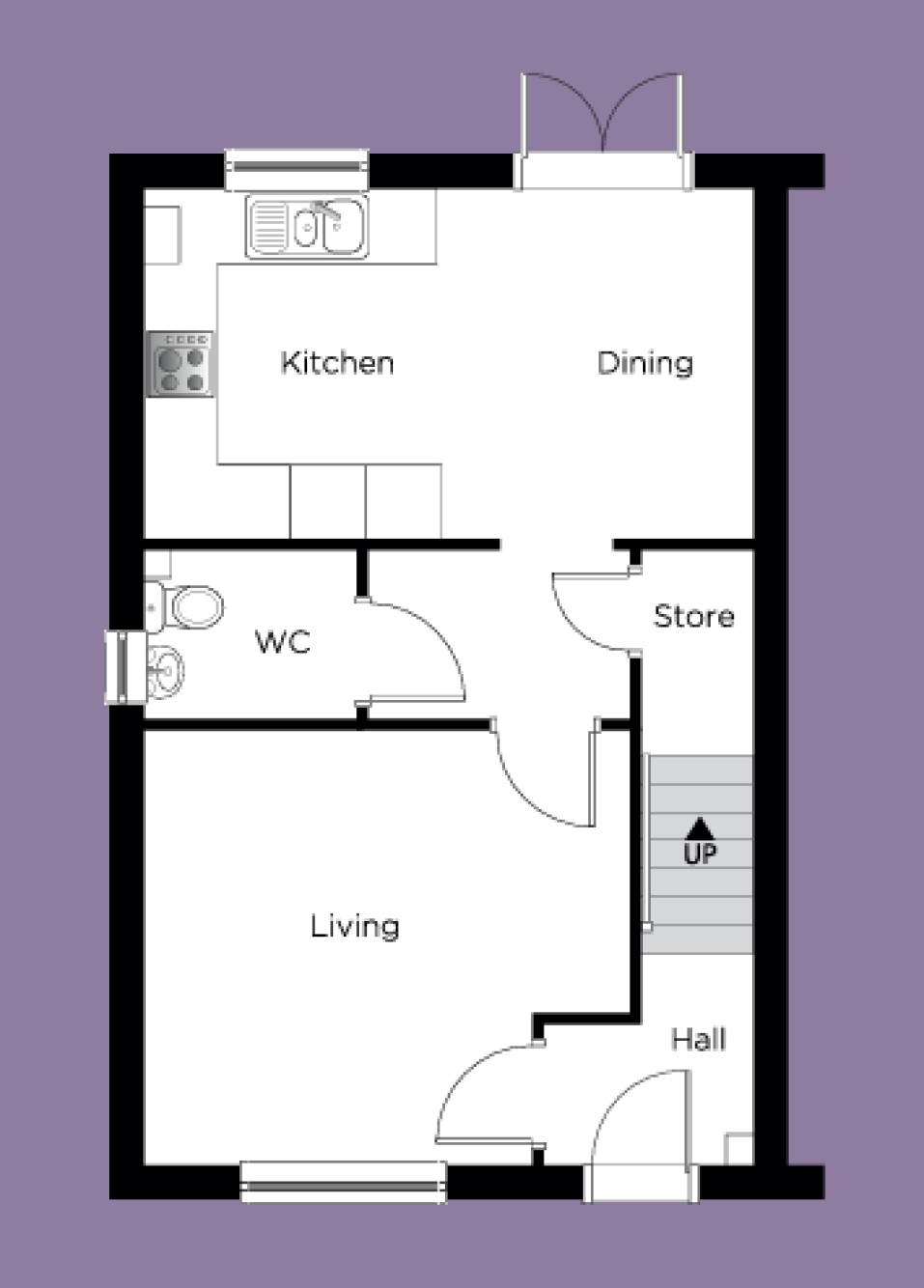 Ground Floor Plan of The Hazel.