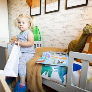 Child Playing in Show Home