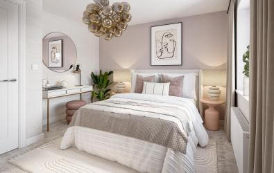 Master Bedroom Internal CGI for The Spires Show Home