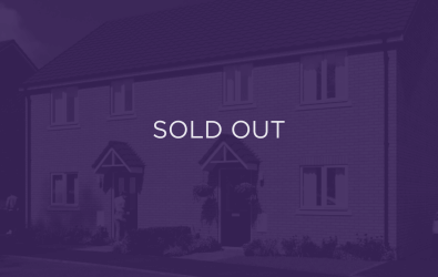 an image of a property in saxon fields, with a purple overlay, that says sold out