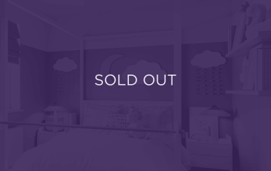 an image of a nursery, purple overlay and text that says sold out