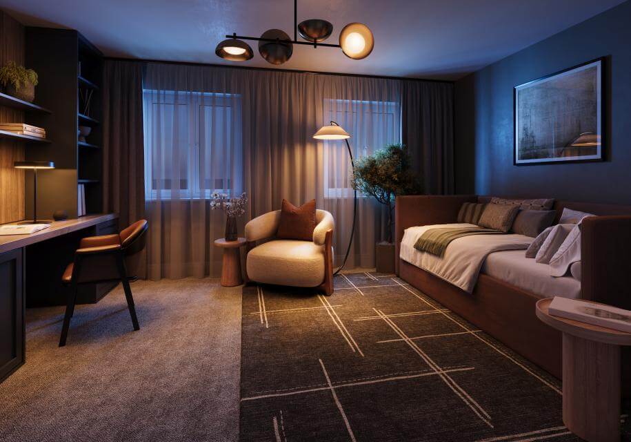 Bedroom 2, night time - Prospect Place