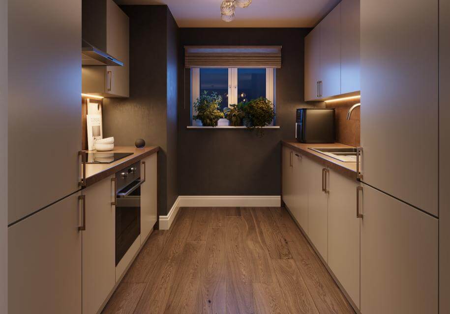 Kitchen, night time - Prospect Place