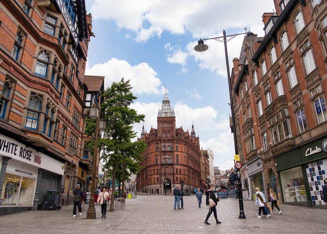 City centre of Nottingham