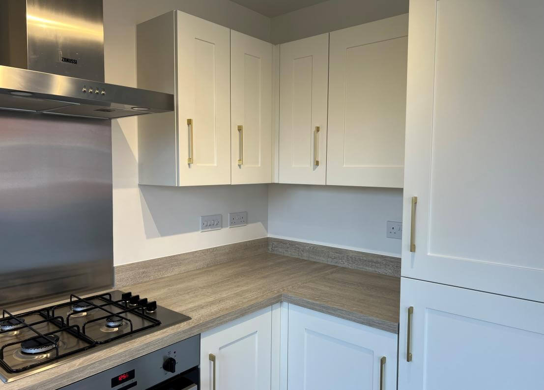 Close up of cream kitchen in The Lyttleton house type