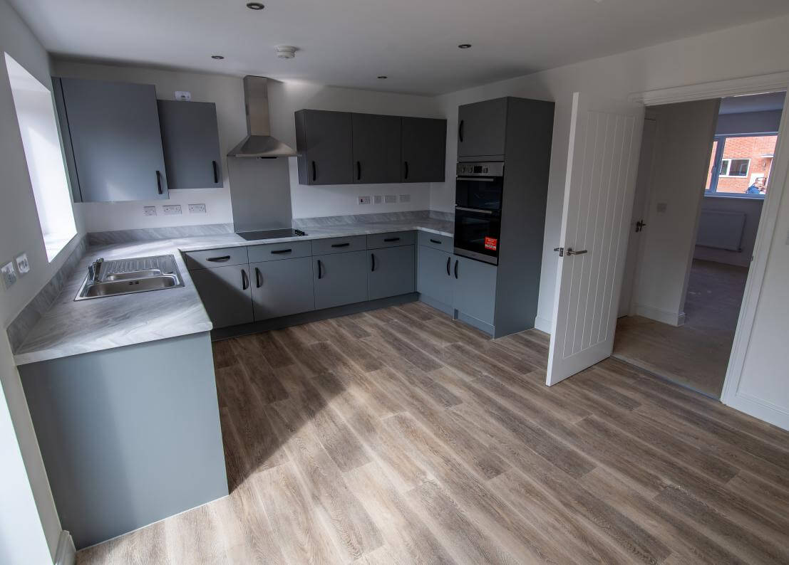 Kitchen in a home available at The Maltings, Beeston